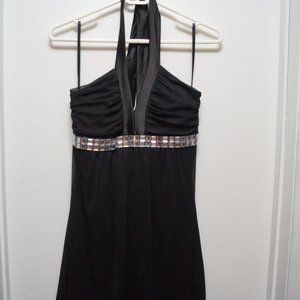 Short Formal Halter Dress with Rhinestones